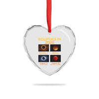 Eclipses in 2026 Celestial Calendar Infographic Heart Crystal Glass Ornament Space Nerd Astronomy Gift Astrology Lover