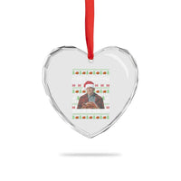 Ed Gein Christmas Heart Crystal Glass Ornament Funny Merry Christmas Skin On Or Skin Off Turkey - Wonder Print Shop