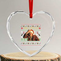 Ed Gein Christmas Heart Crystal Glass Ornament Funny Yes Mother Xmas Serial Killer - Wonder Print Shop