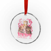 Eepy Sleepy Cats Y2K Bootleg Meme Graphic Crystal Glass Ornament Funny Internet Culture Humor