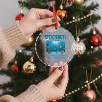 Efficiency Is Fish In Sea Funny Fish Pun Dad Joke Crystal Glass Ornament Yeah Thats Where They Usually Are Marine Life Ocean Humor
