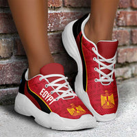 Egypt 2026 Football Chunky Sneakers Go Pharaohs Egyptian Pattern Curve Stylized - Wonder Print Shop
