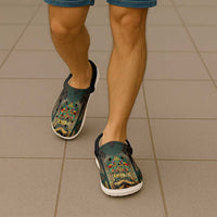 Egypt Anubis Clogs Shoes Golden Ancient Egypt Pattern - Wonder Print Shop