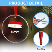 Egypt Flag Misr Pride Crystal Glass Ornament Egyptian Eagle of Saladin Heritage