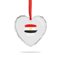 Egypt Flag Misr Pride Heart Crystal Glass Ornament Egyptian Eagle of Saladin Heritage