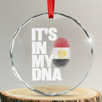 Egypt It's In My DNA Flag Fingerprint Graphic Crystal Glass Ornament Egyptian Heritage Pride Roots