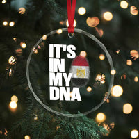 Egypt It's In My DNA Flag Fingerprint Graphic Crystal Glass Ornament Egyptian Heritage Pride Roots