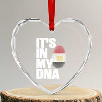 Egypt It's In My DNA Flag Fingerprint Graphic Heart Crystal Glass Ornament Egyptian Heritage Pride Roots