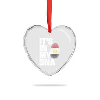 Egypt It's In My DNA Flag Fingerprint Graphic Heart Crystal Glass Ornament Egyptian Heritage Pride Roots