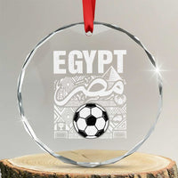 Egypt Soccer Misr Pride Arabic Calligraphy Crystal Glass Ornament Egyptian Football Fans Ancient Pyramid Heritage Graphic