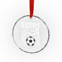 Egypt Soccer Misr Pride Arabic Calligraphy Crystal Glass Ornament Egyptian Football Fans Ancient Pyramid Heritage Graphic