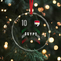 Egypt Soccer Sports Graphic Number 10 Jersey Style Crystal Glass Ornament Proud Egyptian Football Fans Game Day Pride