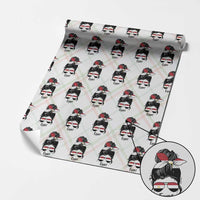 Egyptian Flag Messy Bun Girl Wrapping Paper Roll Patriotic Egypt Women