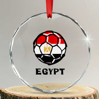 Egyptian Flag Soccer Ball Graphic Crystal Glass Ornament Egypt Pride Sports Football Fans Match Day