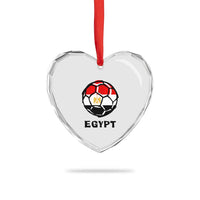 Egyptian Flag Soccer Ball Graphic Heart Crystal Glass Ornament Egypt Pride Sports Football Fans Match Day