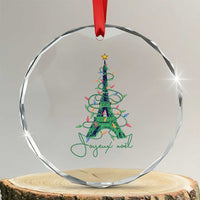 Eiffel Tower Christmas Tree Joyeux Noel Crystal Glass Ornament TS09