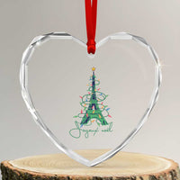 Eiffel Tower Christmas Tree Joyeux Noel Heart Crystal Glass Ornament - Wonder Print Shop