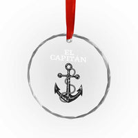 El Capitan Boating Captain Crystal Glass Ornament Funny Boat Sailing Vintage Anchor