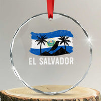 El Salvador Flag Crystal Glass Ornament Salvadoran Pride Torogoz Bird Palm Tree Volcano TS10