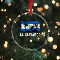 El Salvador Flag Crystal Glass Ornament Salvadoran Pride Torogoz Bird Palm Tree Volcano TS10
