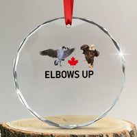 Elbows Up Crystal Glass Ornament Canada Goose Vs Eagle Maple Leaf TS02