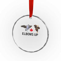 Elbows Up Crystal Glass Ornament Canada Goose Vs Eagle Maple Leaf TS02
