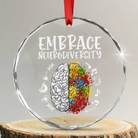Embrace Neurodiversity Crystal Glass Ornament Autism Awareness ASD ADHD Acceptance - Wonder Print Shop