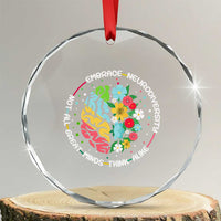 Embrace Neurodiversity Crystal Glass Ornament Neurodiverse Brain Autism Awareness ADHD Autistic TS02
