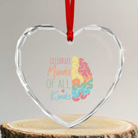Embrace Neurodiversity Heart Crystal Glass Ornament Celebrate Minds of All Kinds Teacher ASD - Wonder Print Shop