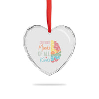 Embrace Neurodiversity Heart Crystal Glass Ornament Celebrate Minds of All Kinds Teacher ASD - Wonder Print Shop