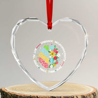 Embrace Neurodiversity Heart Crystal Glass Ornament Neurodiverse Brain Autism Awareness ADHD Autistic - Wonder Print Shop