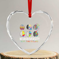 Embrace Neurodiversity Heart Crystal Glass Ornament We All Think Differently - Wonder Print Shop