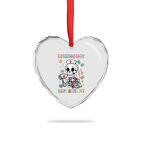 Emergency Department Skeleton Nurse Easter Heart Crystal Glass Ornament ER Nursing Room - Wonder Print Shop