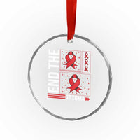 End The Stigma HIV Awareness Crystal Glass Ornament Red Ribbon Gift TS12