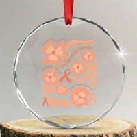 Endometrial Cancer Support Squad Floral Gift Crystal Glass Ornament In September We Wear Peach