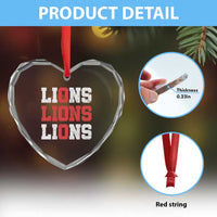 England Lions Soccer English Pride Heart Crystal Glass Ornament