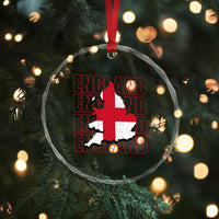 England Map St George's Cross English Roots Crystal Glass Ornament