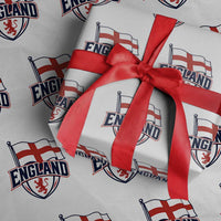 England Patriotic Crest St George Cross Flag Graphic Wrapping Paper Roll English Lion Crest Heritage Pride Souvenir