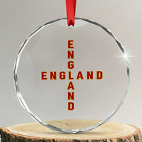 England Pride Cross Shape Typography Graphic Crystal Glass Ornament