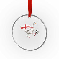 England Soccer Goose Crystal Glass Ornament Patriotic Football Fan Graphic England Flag