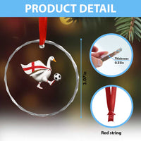 England Soccer Goose Crystal Glass Ornament Patriotic Football Fan Graphic England Flag