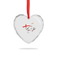 England Soccer Goose Heart Crystal Glass Ornament Patriotic Football Fan Graphic England Flag