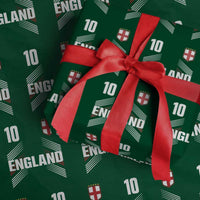 England Soccer Sports Graphic Number 10 Jersey Style Wrapping Paper Roll Proud St George Cross Football Fans Game Day Pride