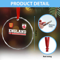 England Three Lions Symbol Red Cross Athletic Jersey Style Crystal Glass Ornament