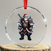 Epic Viking Santa Christmas Crystal Glass Ornament Barbarian Style Holiday Warrior Claus - Wonder Print Shop