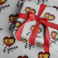 Espana Heart Spanish Flag Patriotic Spain Pride Wrapping Paper Roll