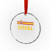 Espana Pride Vintage Spain Coat of Arms Patriotic Spainish Flag Crystal Glass Ornament