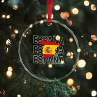 Espana Spain Map Pride Spanish Flag Crystal Glass Ornament