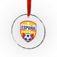 Espana Spain Soccer Football Fan Spanish Flag Crystal Glass Ornament