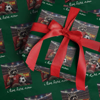 Espana Spain Soccer Football Fan Spanish Flag Wrapping Paper Roll Funny Raccoon I Live Here Now